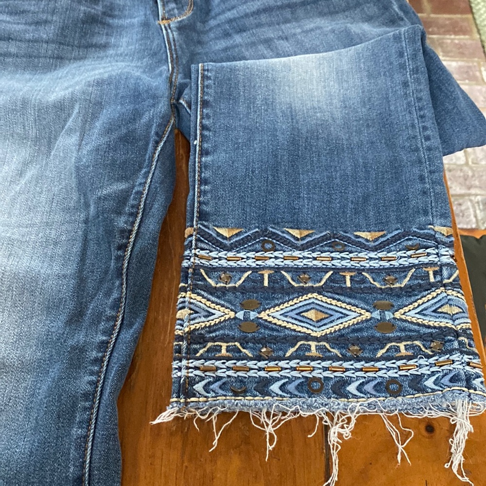 Womens Jeans 32x26 Beaded Hem
